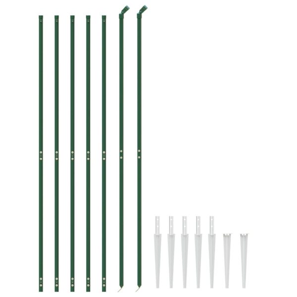 Gard plasă de sârmă cu țăruși de fixare, verde, 2,2×10 m