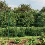 Gard plasă de sârmă cu țăruși de fixare, verde, 2,2×10 m