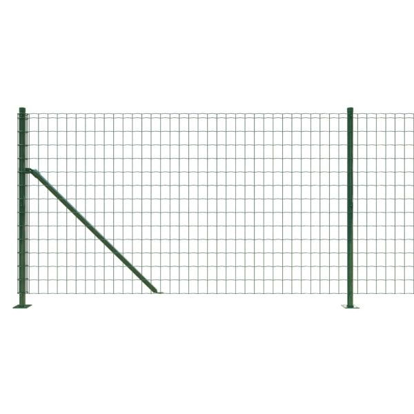 Gard plasă de sârmă cu bordură, verde, 1,1×25 m