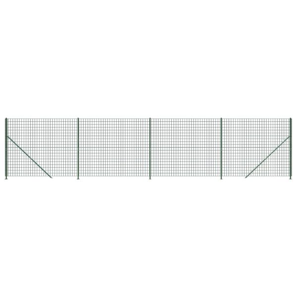 Gard plasă de sârmă cu bordură, verde, 1,4×10 m