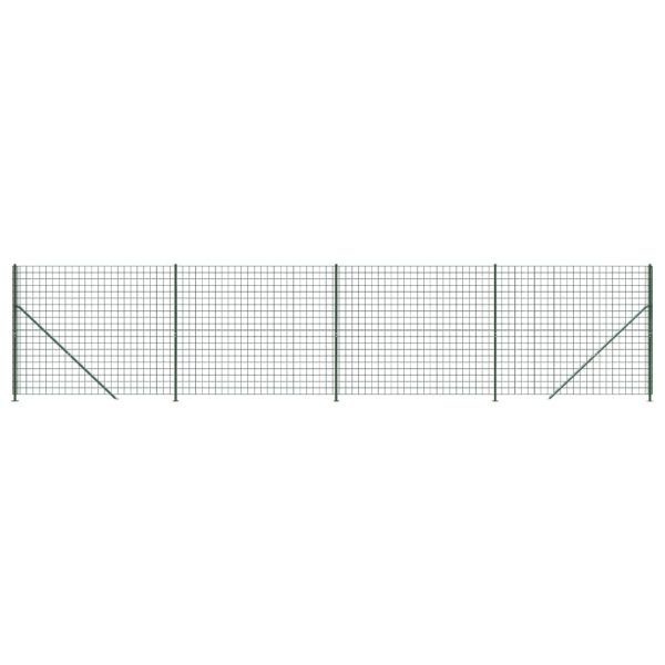 Gard plasă de sârmă cu bordură, verde, 1,6×10 m