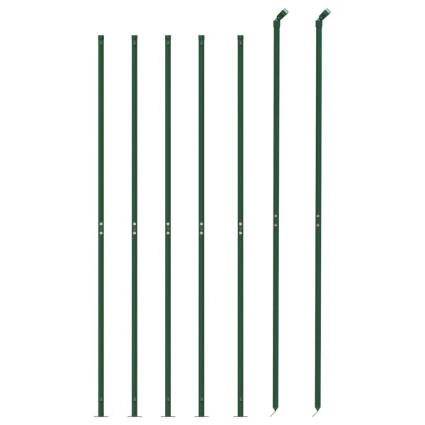 Gard plasă de sârmă cu bordură, verde, 1,6×10 m