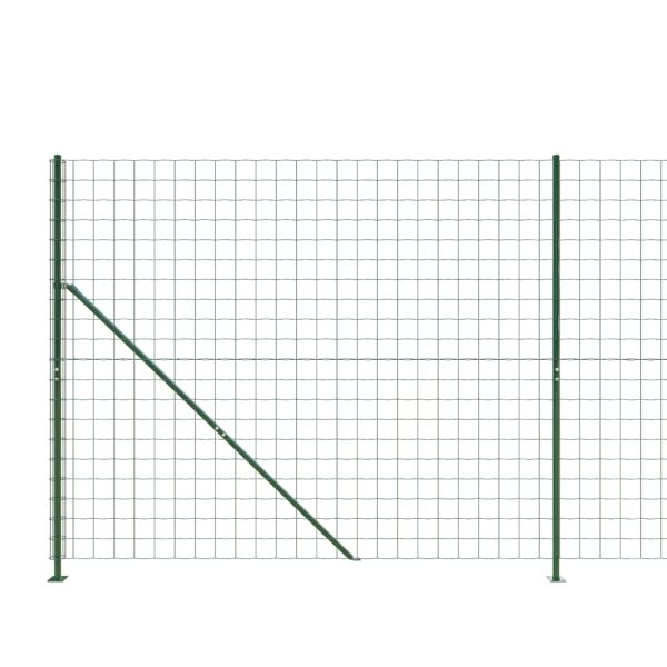 Gard plasă de sârmă cu bordură, verde, 1,6×10 m