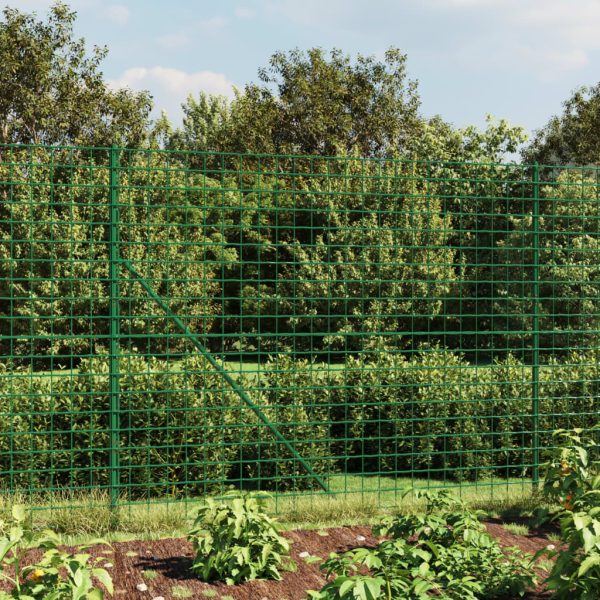 Gard plasă de sârmă cu bordură, verde, 1,6×10 m