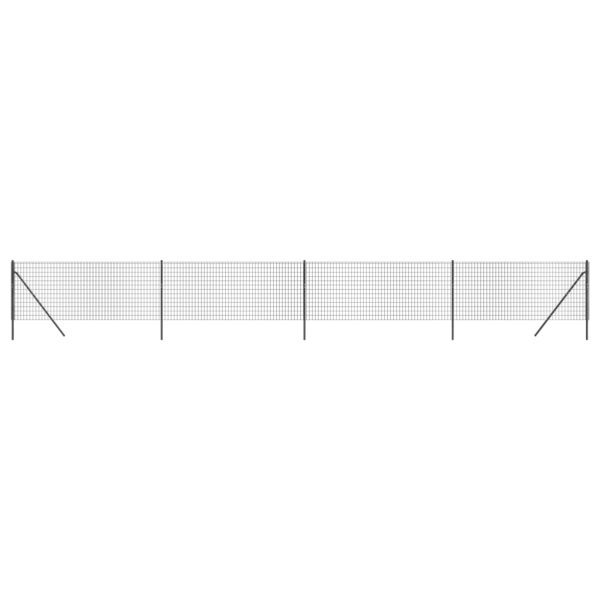 Gard plasă de sârmă, antracit, 1,1×10 m, oțel galvanizat