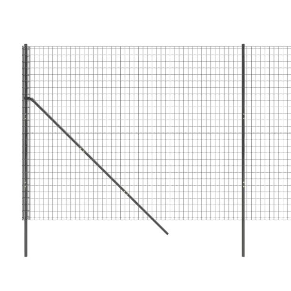 Gard plasă de sârmă, antracit, 1,6×25 m, oțel galvanizat