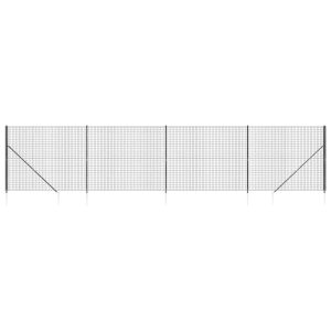Gard plasă de sârmă cu țăruși de fixare, antracit, 2×10 m