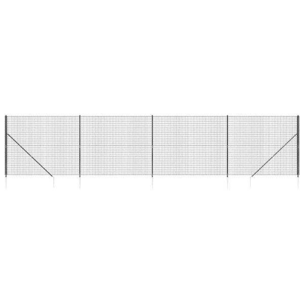 Gard plasă de sârmă cu țăruși de fixare, antracit, 2×10 m