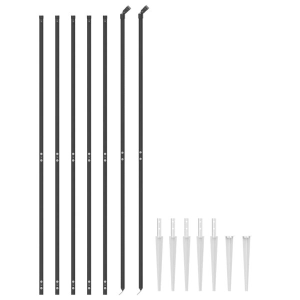 Gard plasă de sârmă cu țăruși de fixare, antracit, 2×10 m