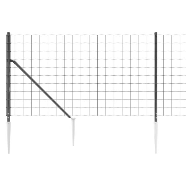 Gard plasă de sârmă cu țăruși de fixare, antracit, 1×10 m