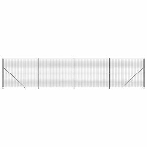 Gard plasă de sârmă cu bordură, antracit, 1,6×10 m