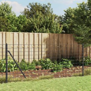 Gard plasă de sârmă cu bordură, antracit, 1×25 m
