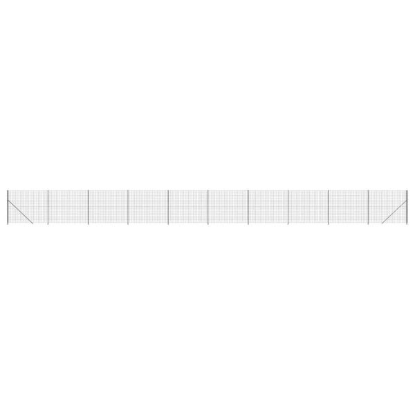 Gard plasă de sârmă cu bordură, antracit, 2×25 m