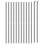 Gard plasă de sârmă cu bordură, antracit, 2×25 m