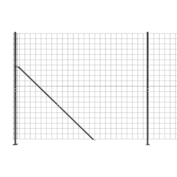 Gard plasă de sârmă cu bordură, antracit, 2×25 m