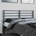Tăblie de pat metalică, negru, 120 cm