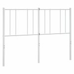 Tăblie de pat metalică, alb, 160 cm