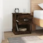 Noptiere, 2 buc., stejar afumat, 39x39x47,5 cm, lemn prelucrat