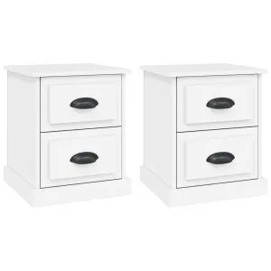 Noptiere, 2 buc, alb, 39x39x47,5 cm, lemn prelucrat