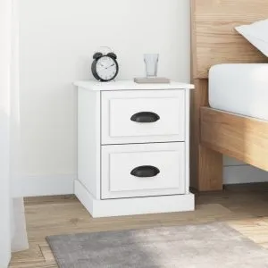 Noptiere, 2 buc, alb, 39x39x47,5 cm, lemn prelucrat