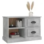 Comodă TV, gri beton, 73×35,5×47,5 cm, lemn prelucrat