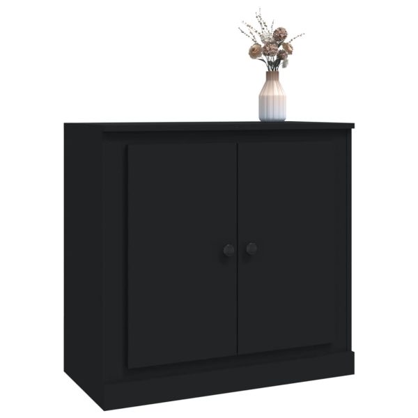 Servantă, negru, 70×35,5×67,5 cm, lemn prelucrat