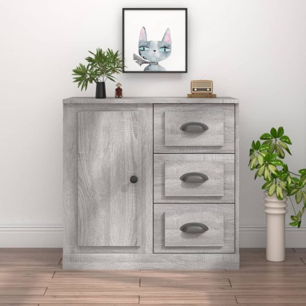 Servantă, gri sonoma, 70×35,5×67,5 cm, lemn prelucrat