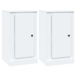 Servante, 2 buc., alb, 37,5×35,5×67,5 cm, lemn prelucrat