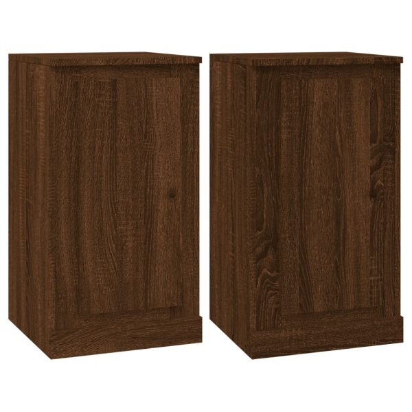Servante, 2 buc. stejar maro, 37,5×35,5×67,5 cm, lemn prelucrat