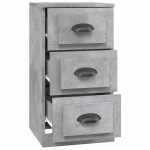 Servantă, gri beton, 36×35,5×67,5 cm, lemn prelucrat