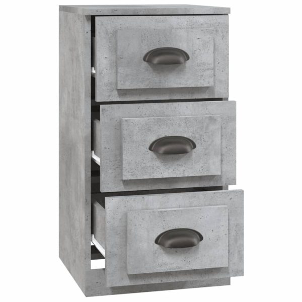Servantă, gri beton, 36×35,5×67,5 cm, lemn prelucrat