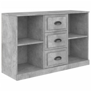 Servantă, gri beton, 104,5×35,5×67,5 cm, lemn prelucrat