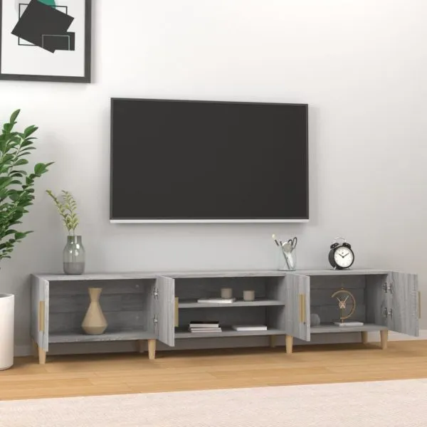Comodă TV, gri sonoma, 180×31,5×40 cm, lemn prelucrat
