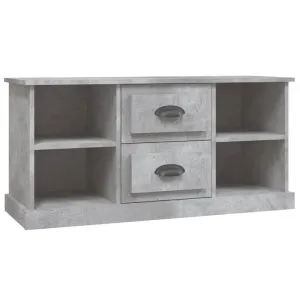 Comodă TV, gri beton, 99,5×35,5×48 cm, lemn prelucrat