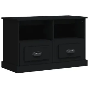 Comodă TV, negru, 80x35x50 cm, lemn prelucrat