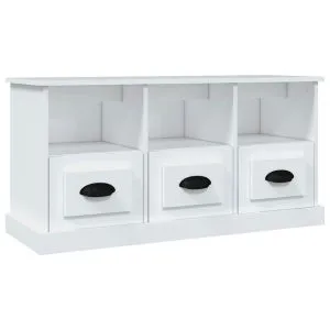 Comodă TV, alb, 100x35x50 cm, lemn prelucrat