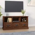 Comodă TV, stejar maro, 100x35x50 cm, lemn prelucrat