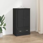 Dulap înalt, negru, 60×35,5×103,5 cm, lemn prelucrat