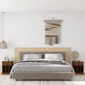 Noptiere, 2 buc., stejar maro, 43x36x50 cm