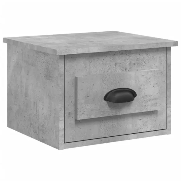 Noptieră de perete, gri beton, 41,5x36x28 cm