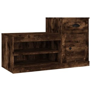 Pantofar, stejar fumuriu, 100x42x60 cm, lemn prelucrat