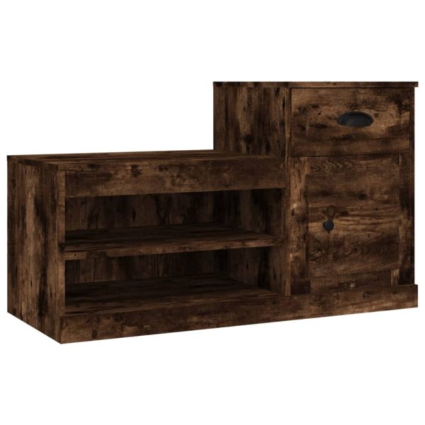 Pantofar, stejar fumuriu, 100x42x60 cm, lemn prelucrat