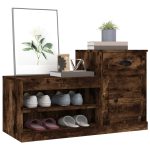 Pantofar, stejar fumuriu, 100x42x60 cm, lemn prelucrat