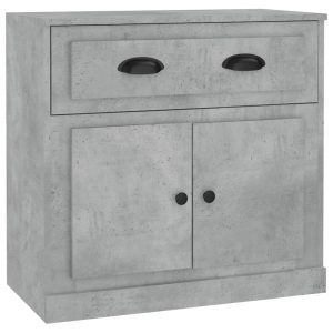 Servantă, gri beton, 70×35,5×67,5 cm, lemn prelucrat