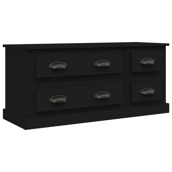 Comodă TV, negru, 100×35,5×45 cm, lemn prelucrat