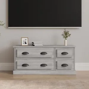 Comodă TV, gri sonoma, 100×35,5×45 cm, lemn prelucrat