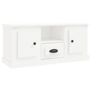 Comodă TV, alb, 100×35,5×45 cm, lemn prelucrat
