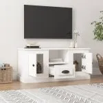 Comodă TV, alb, 100×35,5×45 cm, lemn prelucrat