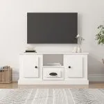 Comodă TV, alb, 100×35,5×45 cm, lemn prelucrat