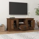 Comodă TV, stejar maro, 100×35,5×45 cm, lemn prelucrat